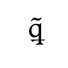 LATIN SMALL LETTER Q WITH STROKE THROUGH DESCENDER AND TILDE